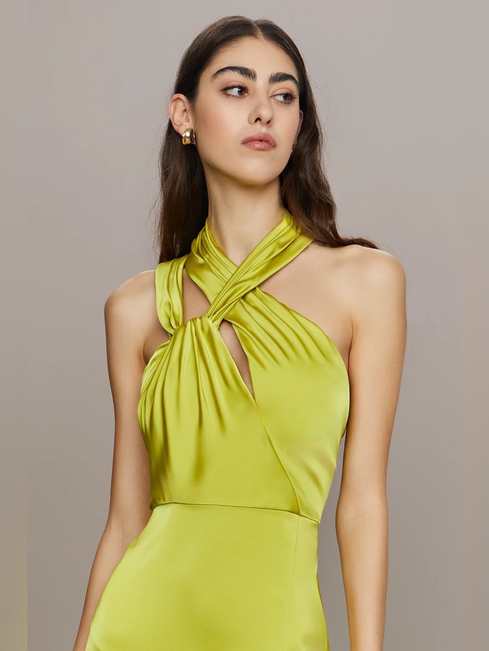 AMUR Allen Strappy Gown, Green - Picture 10 of 11